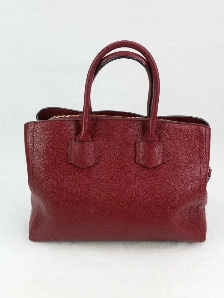 Furla Double Handle Satchel Bag Red Leather Shoulder Hand Bag Purse - Image 4 of 4