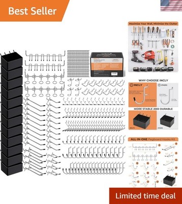 Versatile 278PCS Pegboard Accessory Kit: Hooks & Bins for Tool Storage Solutions