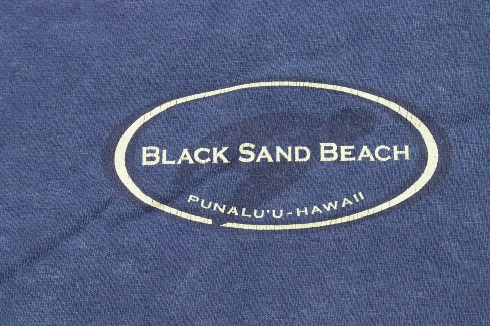 Camisa de playa de arena negra para hombre extra grande azul Punaluʻu Hawaii camiseta de recuerdo XL Foto 3 de 4