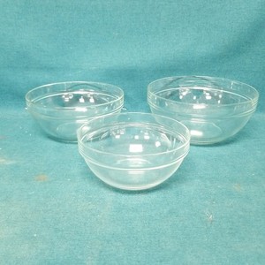 3 Piece Arcoroc Arc Clear Glass Nesting Mixing Bowls France 8 9 10"