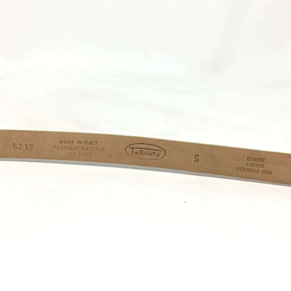 NEW Talbots Skinny Dress Belt Womens Size Small S Nude Beige Leather Made Italy - Image 4 of 4