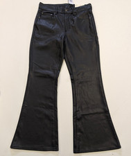 NWT American Eagle AE Stretch Super High Waist Flare Vegan Leather Pants Size 12