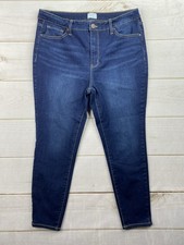 Time and Tru Jeans 14 Short Dark Wash Mid Rise Stretch Boyfriend Ankle