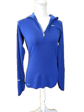 Nike Dri-Fit Hoodie 1/4 Zip Running Lt Wt, Jacket, Women's Small, Blue