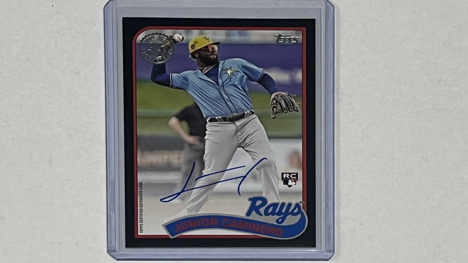 2024 Topps Update - 1989 Topps Autographs Junior Caminero Tampa Bay Rays /199