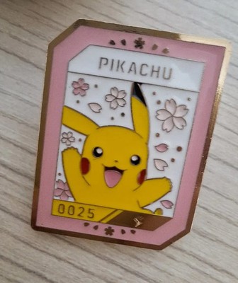 Pokemon Pikachu Isaac Toast Promo Metal Pin Badge Sakura Cherry Blossom Rare