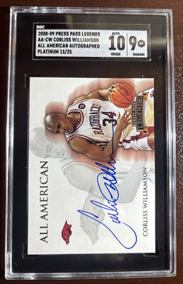 2008 Press Pass Legends SGC 9 Auto 10 CORLISS WILLIAMSON /25 Arkansas Razorbacks