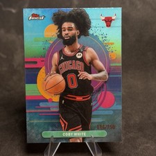 Coby White 2025-26 Topps Finest /250 Uncommon Sky Blue Refractor #143 Bulls