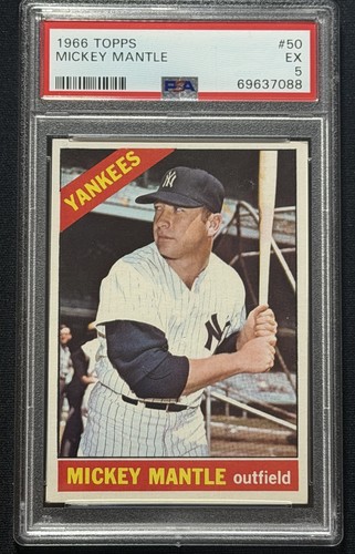 1966 TOPPS #50 MICKEY MANTLE PSA 5 New York Yankees