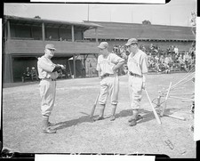 Casey Stengel with bat is shown instructing Elburt Fletcher Joe Wa- Old Photo