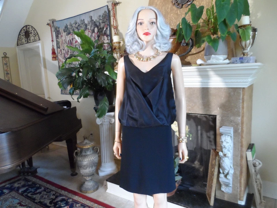 New Moschino CheapandChic Black Silk Blend Sheath Dress Size US 6 - Image 2 of 4