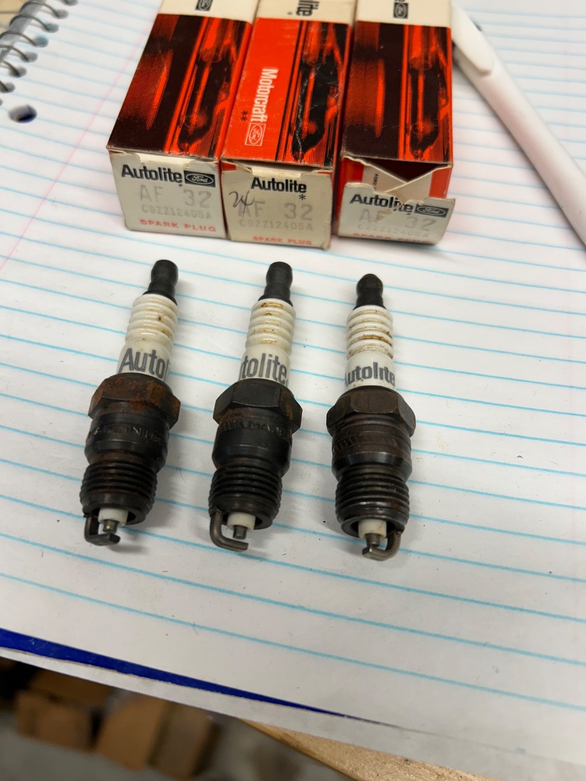 NOS 1969/70 Boss 429 Mustang Autolite AF 32 Spark Plugs  3 POWER TIP