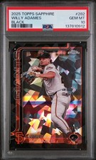 2025 Topps Chrome Sapphire Willy Adames Black /10 GEM MT PSA 10 SF Giants #282