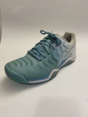 ASICS Gel Resolution 7 Women s 7.5 Aqua Splash Teal Blue Tennis Court Shoes