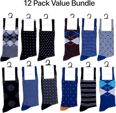 #ad 12 Pack Men’s Dress Socks – Argyle amp; Classic Patterns – Gift Set $29.99