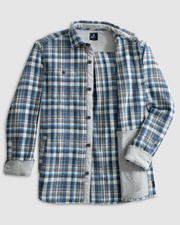 johnnie-O Opry Flannel Shacket Laguna Blue Size XXL