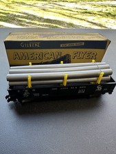 American Flyer S Gauge 911 C O Gondola Car with Pipe Load Box Vintage