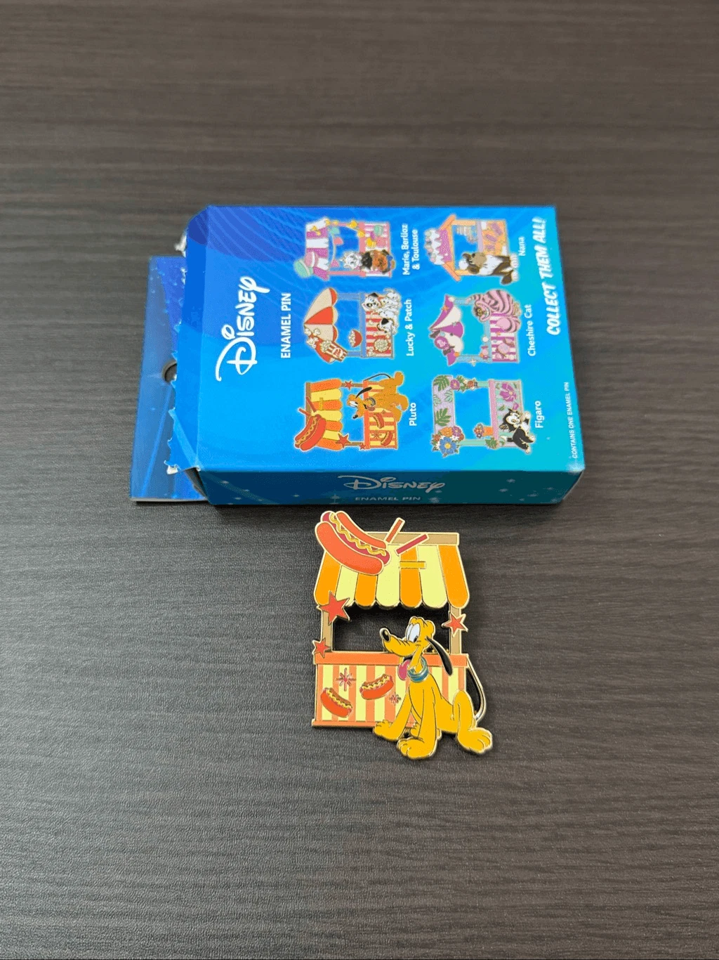 Disney Cats & Dogs Character Booth Stand Blind Box Enamel Pin - Pluto