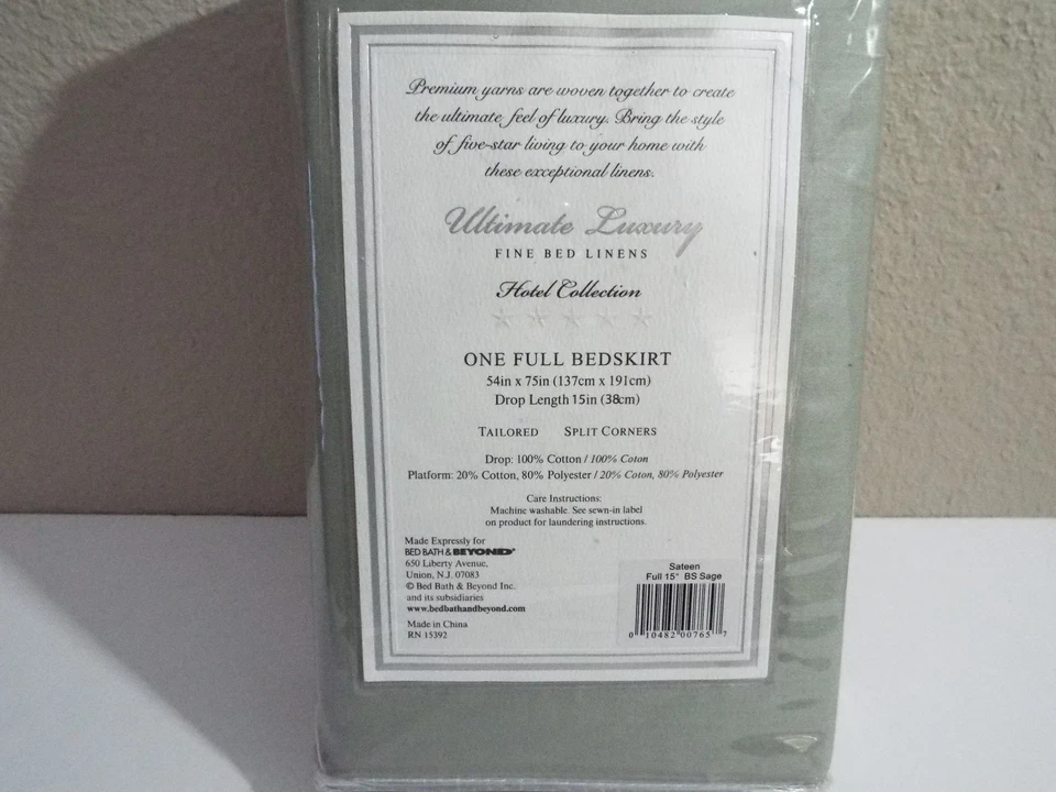 Falda de cama completa de lujo definitiva para ropa de cama fina colección de hoteles salvia Foto 3 de 3