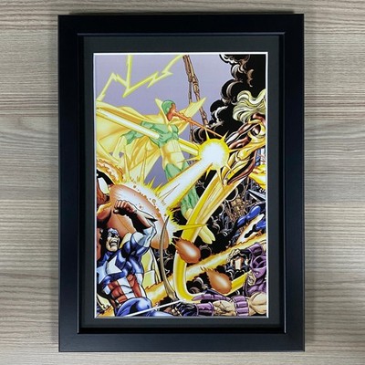 Avengers Gerahmtes Kunstwerk Marvel Comics Captain America Vision Hawkeye