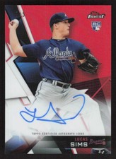 2018 FINEST LUCAS SIMS FA-LSI FINEST AUTOGRAPHS RED RC 3/5 BRAVES