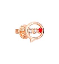 Mono Orecchino Dodo Messaggio DOHLTT/9/B/RO Oro rosa Diamanti Smalto Earring