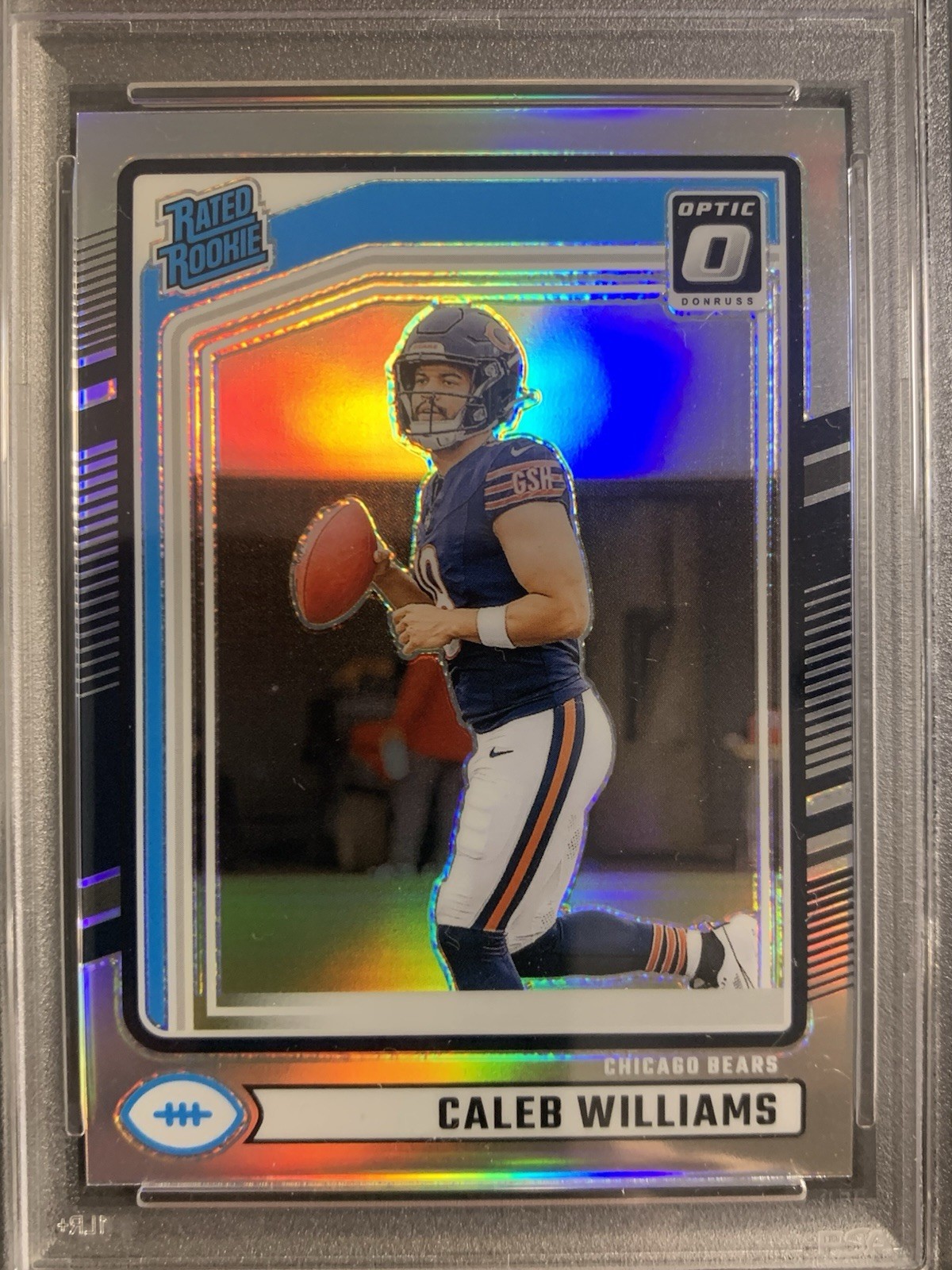 2024 Donruss Caleb Williams #327 Optic Preview Prizm (RC) PSA 10 view 2