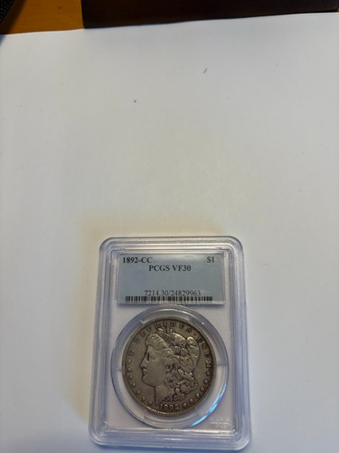 PCGS 1892 CC MORGAN DOLLAR VF 30