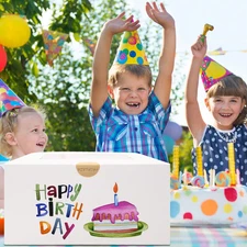 24pcs Cake Boxes, 10x10x5 Inches White Square Bakery Boxes with Window Cajas Pas