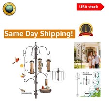 Multi-Feeder Bird Feeding Station with Adjustable Hooks  Water Bowl - 94 Inch