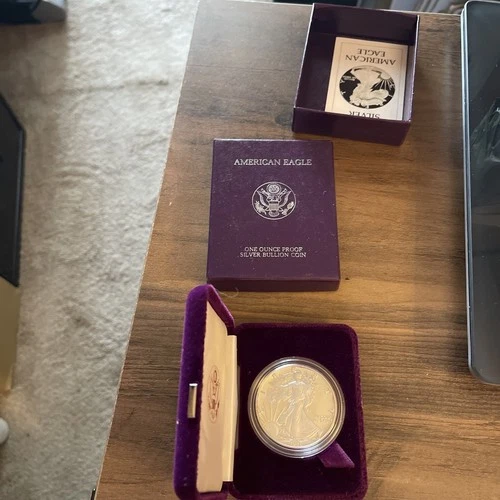 1986-S Proof American Silver Eagle Dollar $1 Box & COA US Mint Bullion OGP
