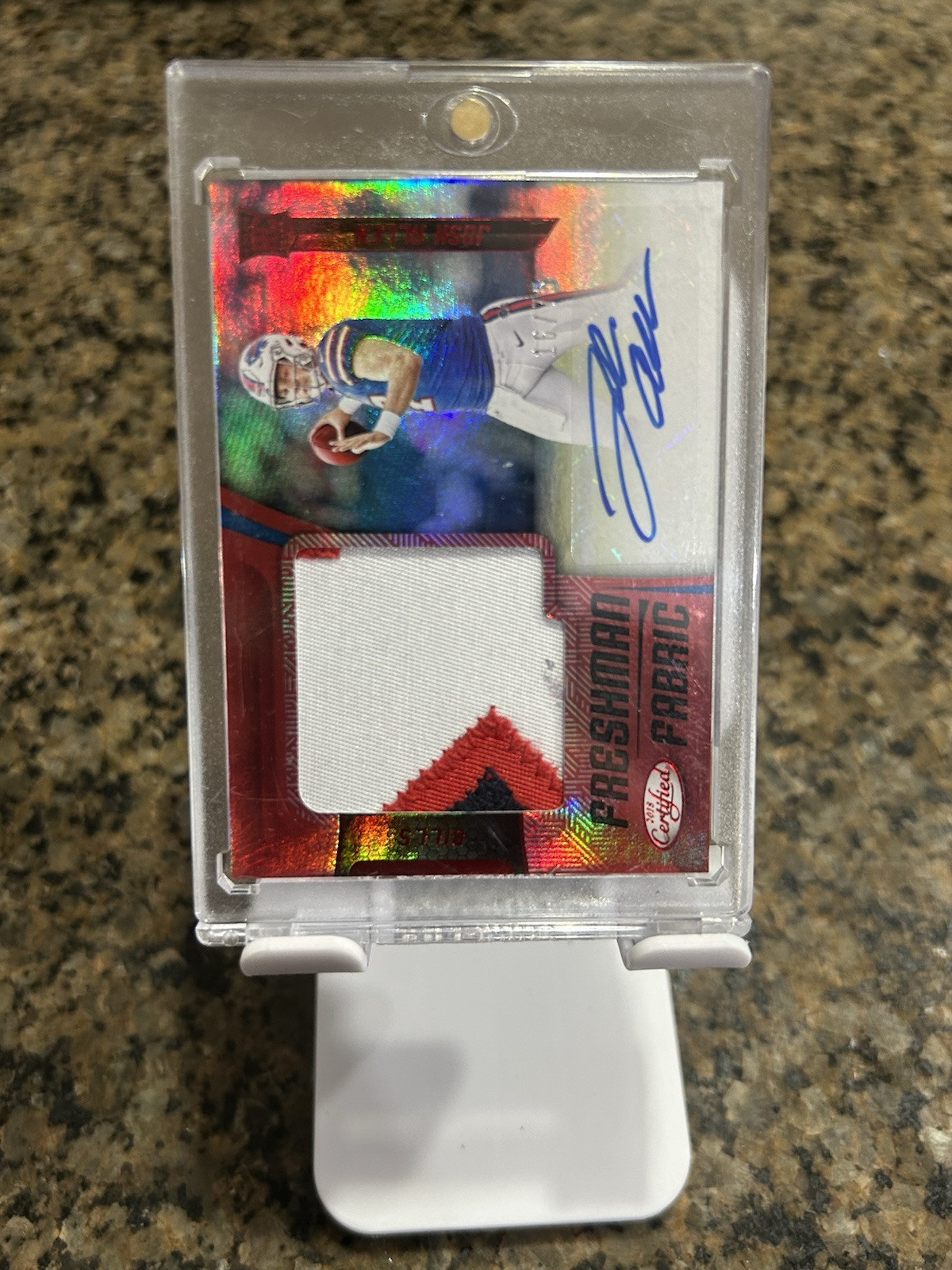 2018 Certified Josh Allen Freshman Fabrics Rookie Patch Auto Red /75 RPA Bills