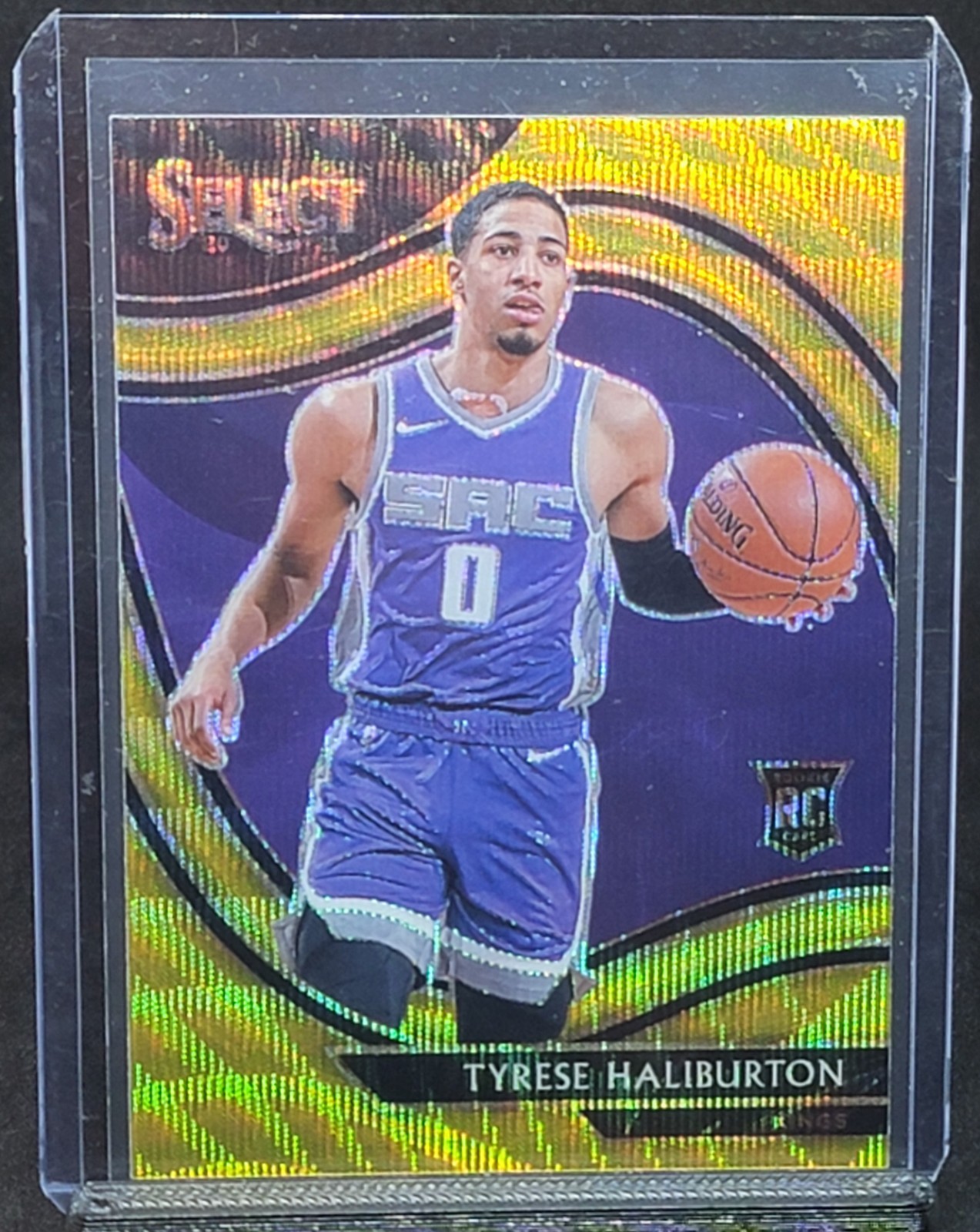 2020 Panini Select Courtside Gold Wave Tyrese Haliburton Rookie