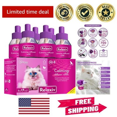 Feline Calm Pheromones Refill - 6 Pack Cat Diffuser Refills, Anxiety Relief