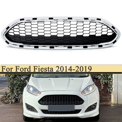Chorme ST Style Bumper Centre Upper Grille Honeycomb For Ford Fiesta 2014-2019