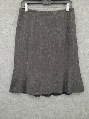 Classiques Entier Atelier Skirt Womens 10 Mid Rise Knee Length Black Herringbone