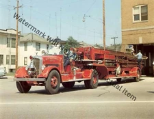 Pirsch 1937 Kenosha Tiller Aerial Ladder Fire Truck  Photograph Print 8.5x11"