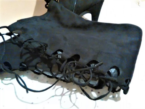 Catwalk thigh high faux suede stretch boots size UK 6 EU 39 US 8 - Picture 3 of 10