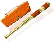 Marine Brass Telescope Binoculars 17.5 -inch Best Gift Item With Leather Box