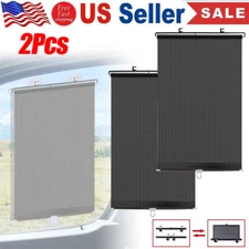 2 Pcs Retractable Auto Sun Shade Cover Car Side Window Roller Visor Shield