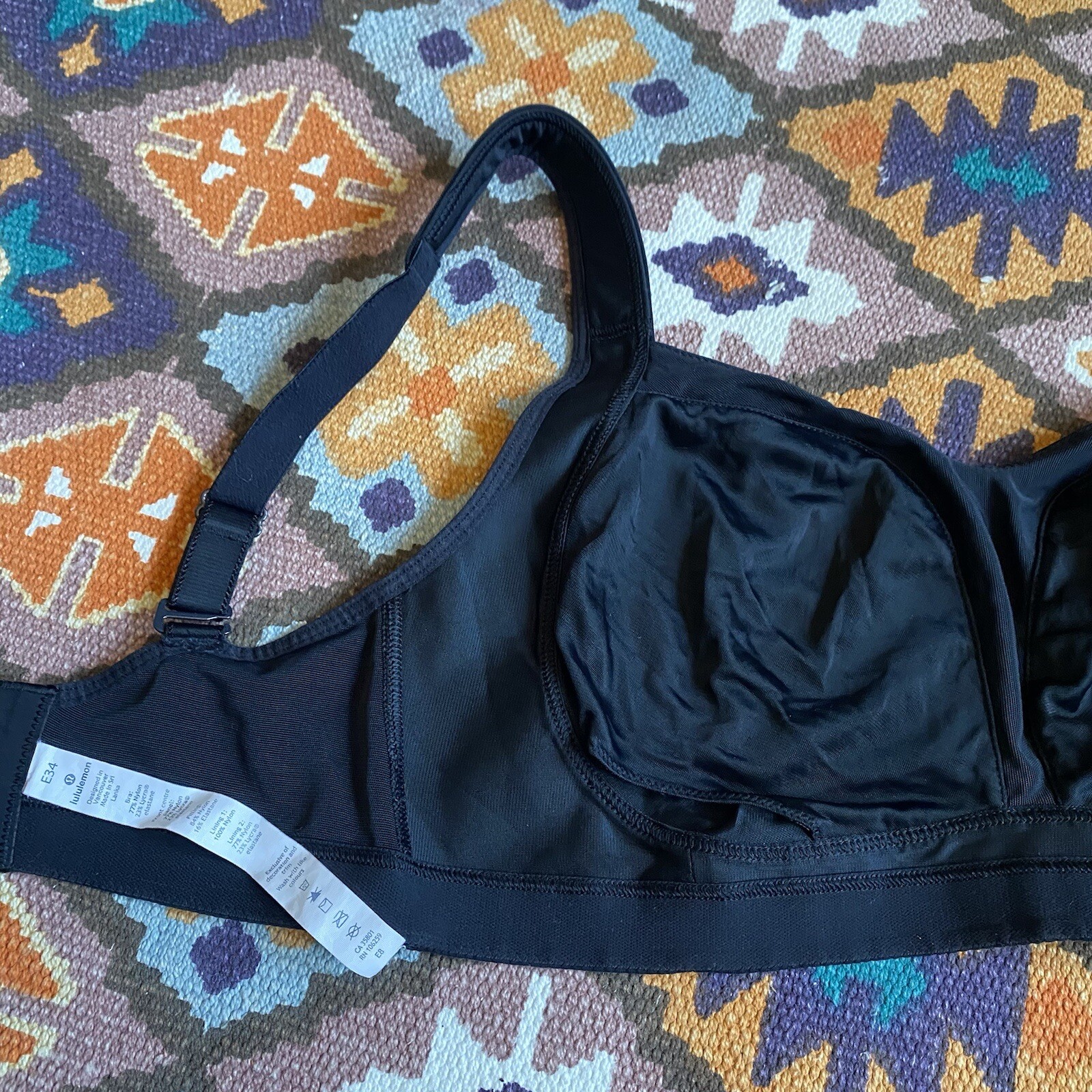 Lululemon Solid Black Adjustable Hook & Eye Athle… - image 5