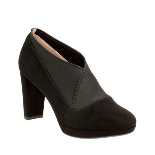 clarks black court shoes