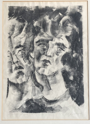 RARE Vintage 1961 Artist JC Zikmund Charcoal Drawing Signed Ltd Ed