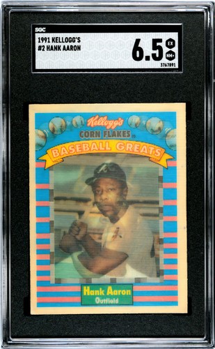 HANK AARON #2 SGC 6.5 Graded Vintage Atlanta Braves Baseball Card