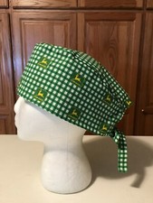 Scrub Hat Medical Nursing Chemo Skull Cap "John Deere" Cotton Fabric