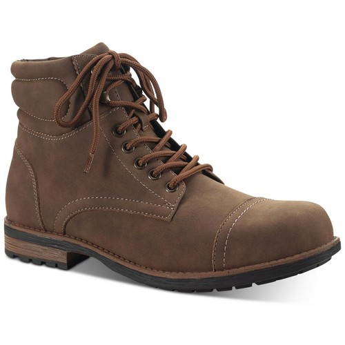 Sun + Stone Womens Baker Brown Combat & LaceUp Boots 10.5 Medium (D