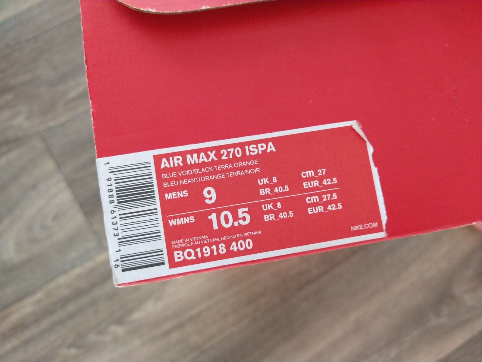 Nike Air Max 270 ISPA Size 9 image 8