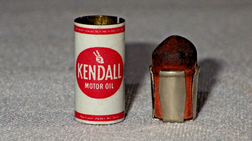 Vintage Kendall Motor Oil Mechanical Pencil Metal Can Topper with Eraser