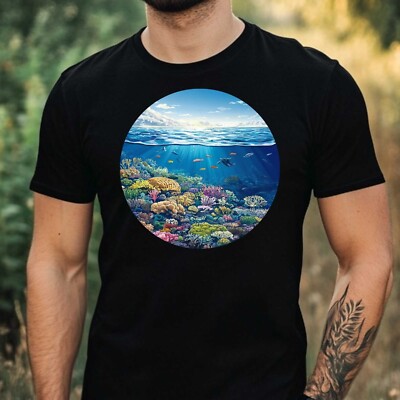 Herren T-Shirt Great Barrier Reef  Motiv Baumwolle Größe XS bis 5XL