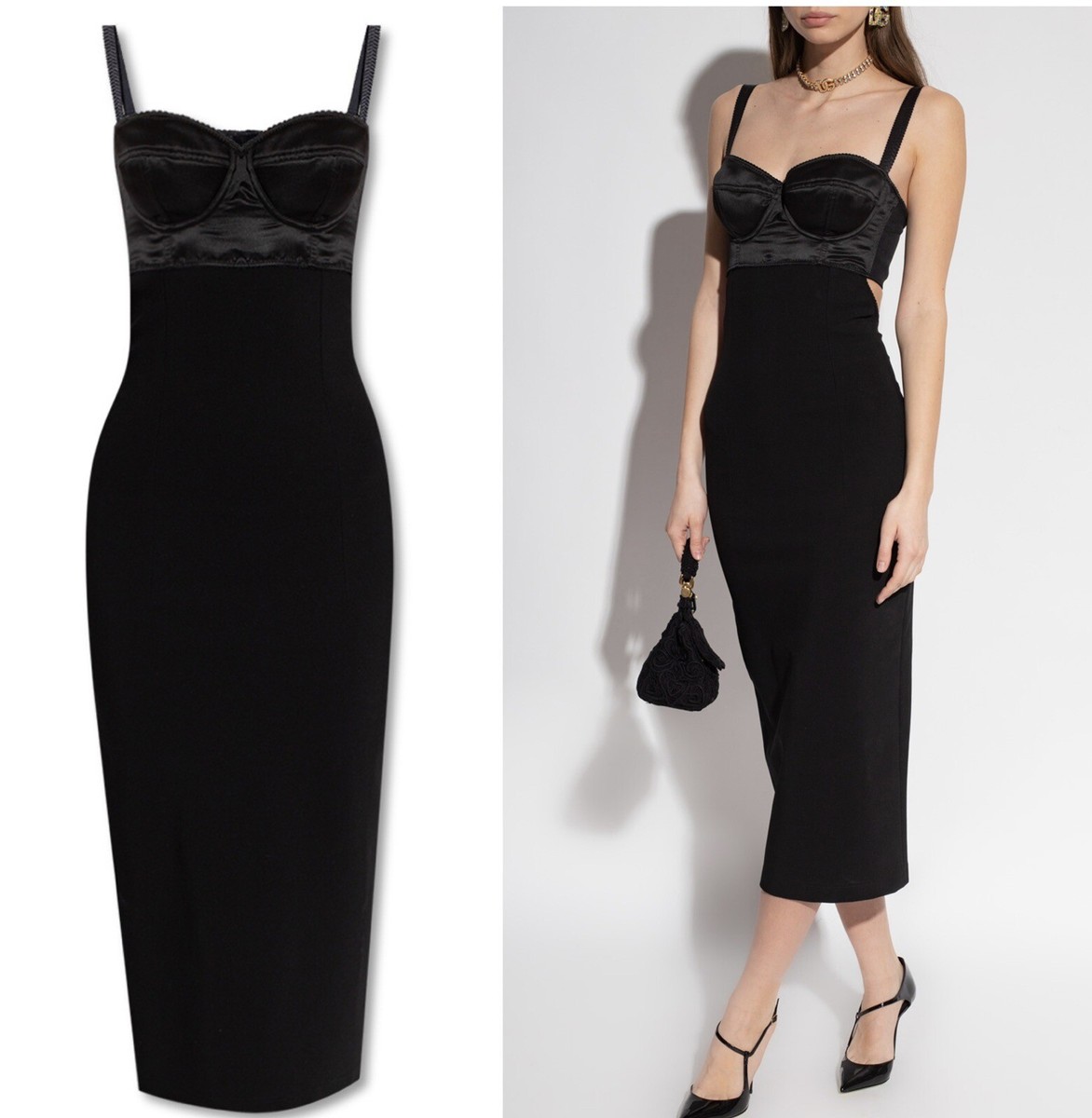 【関税&送料込み】Dolce & Gabbana Stretch Jersey Over-The- DOLCE & GABBANA Open-back satin and stretch-jersey bustier